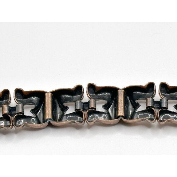 Renoir Solid Copper Modernist Chunky Unisex Statement Link‎ Bracelet 7.5” - Picture 6 of 7